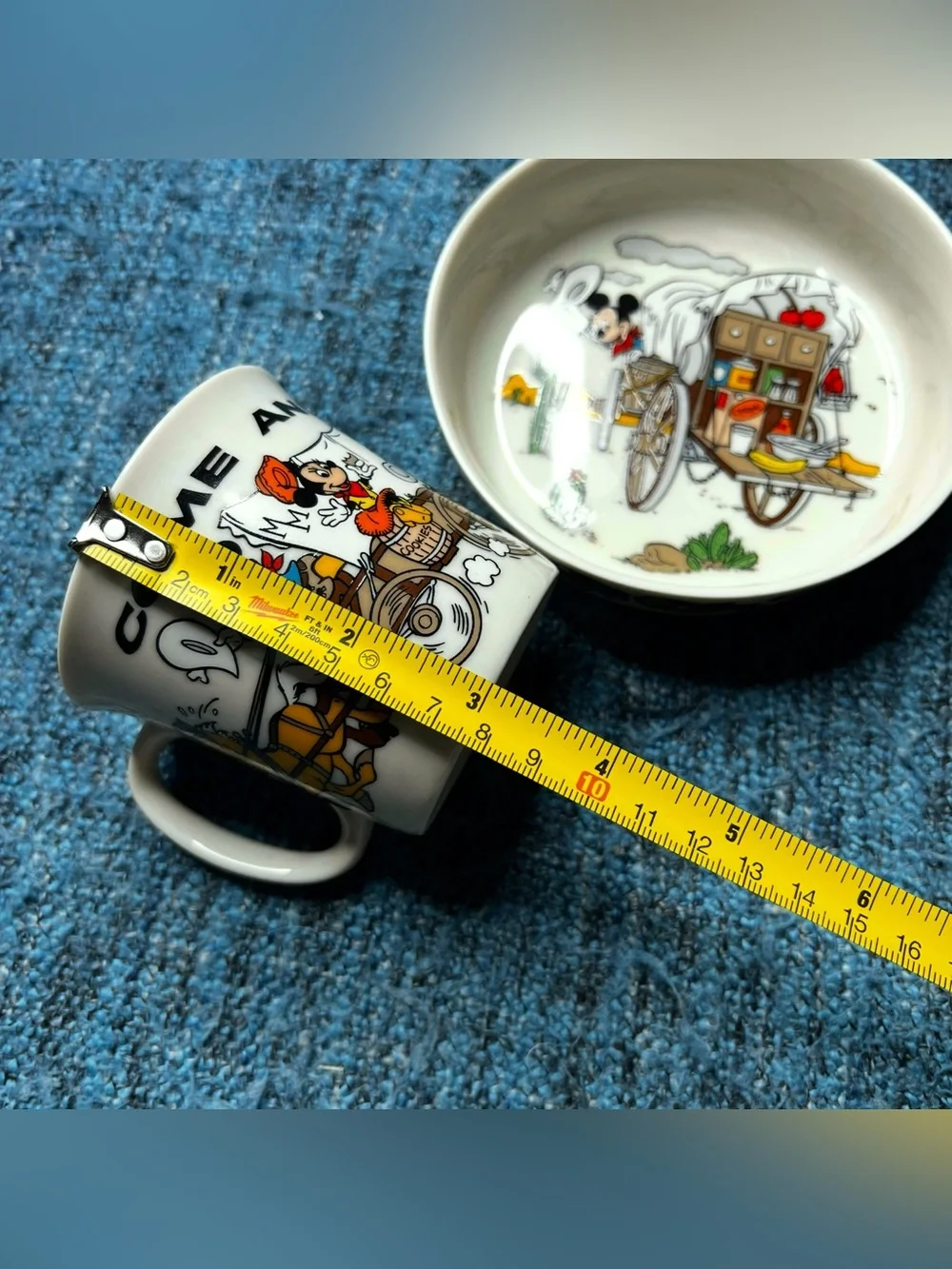 Gorham Mickey Mouse Walt Disney Tea Cup and Small Plate Fine China Set Western